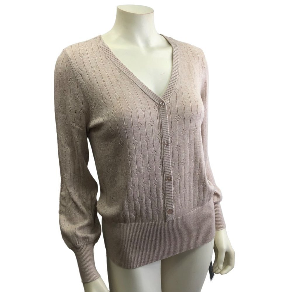 DESIGN 365 WOMEN'S BUTTON‎ FRONT HENLEY PULLOVER SWEATER SIZE L NEW WITH TAG